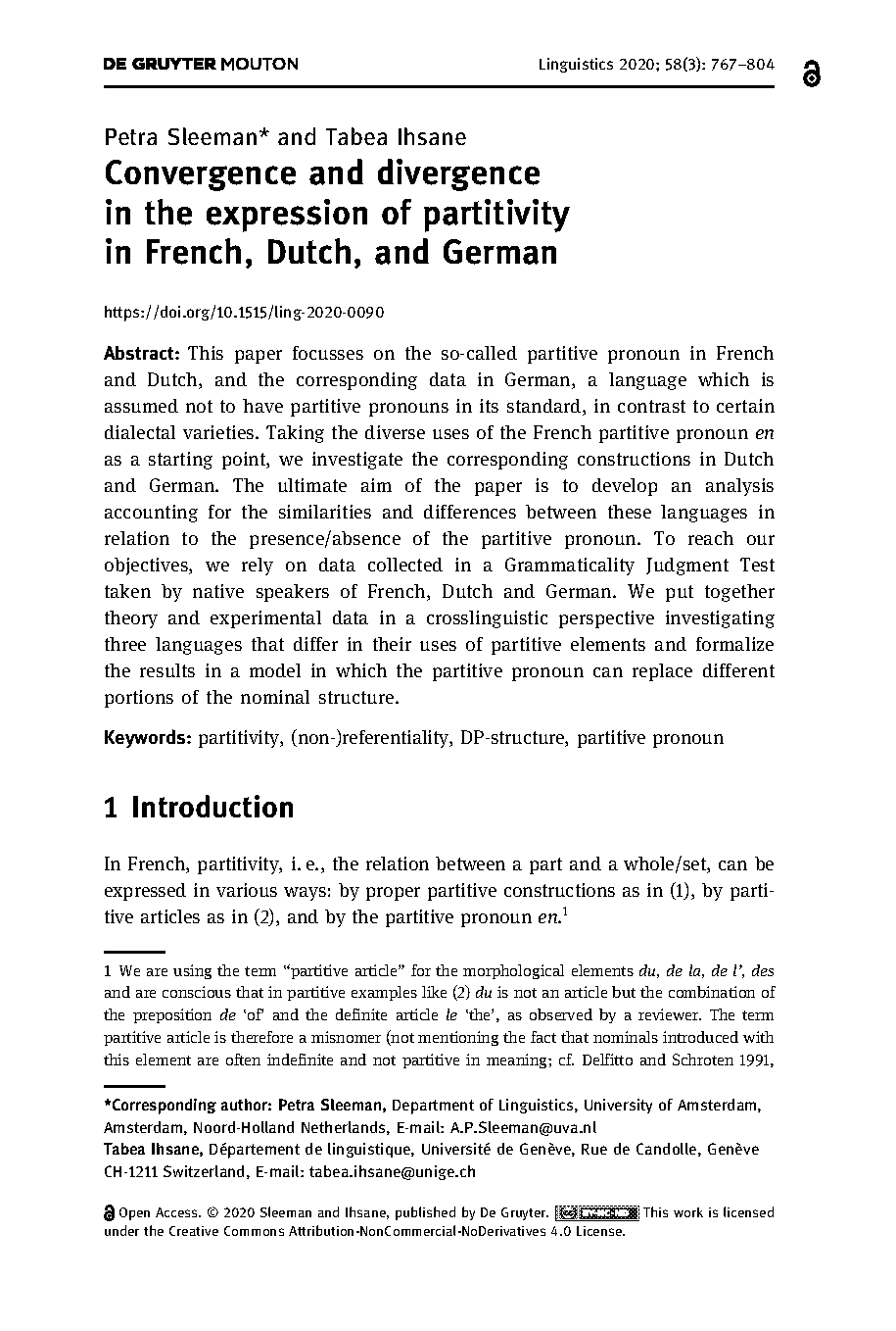 when to use the partitive article in french