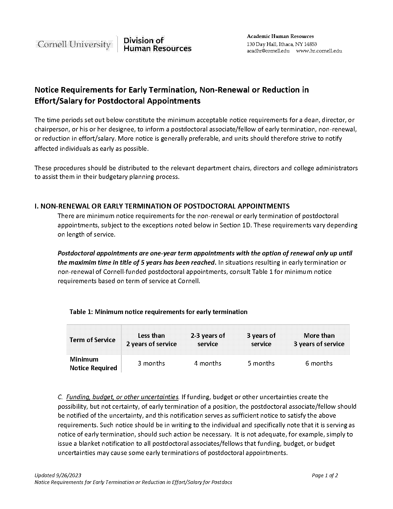 what is difference between termination and non renewal